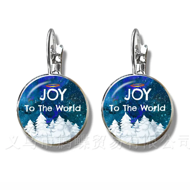 Классические серьги Санта-Клауса с стеклянным куполом 16 мм для женщин и девочек, украшения-штифты для праздников, подарок на Рождество.