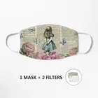 Маска Алиса в стране чудес, маска для сада, унисекс, многоразовая, с половинным ртом, с забавным фильтром для защиты лица