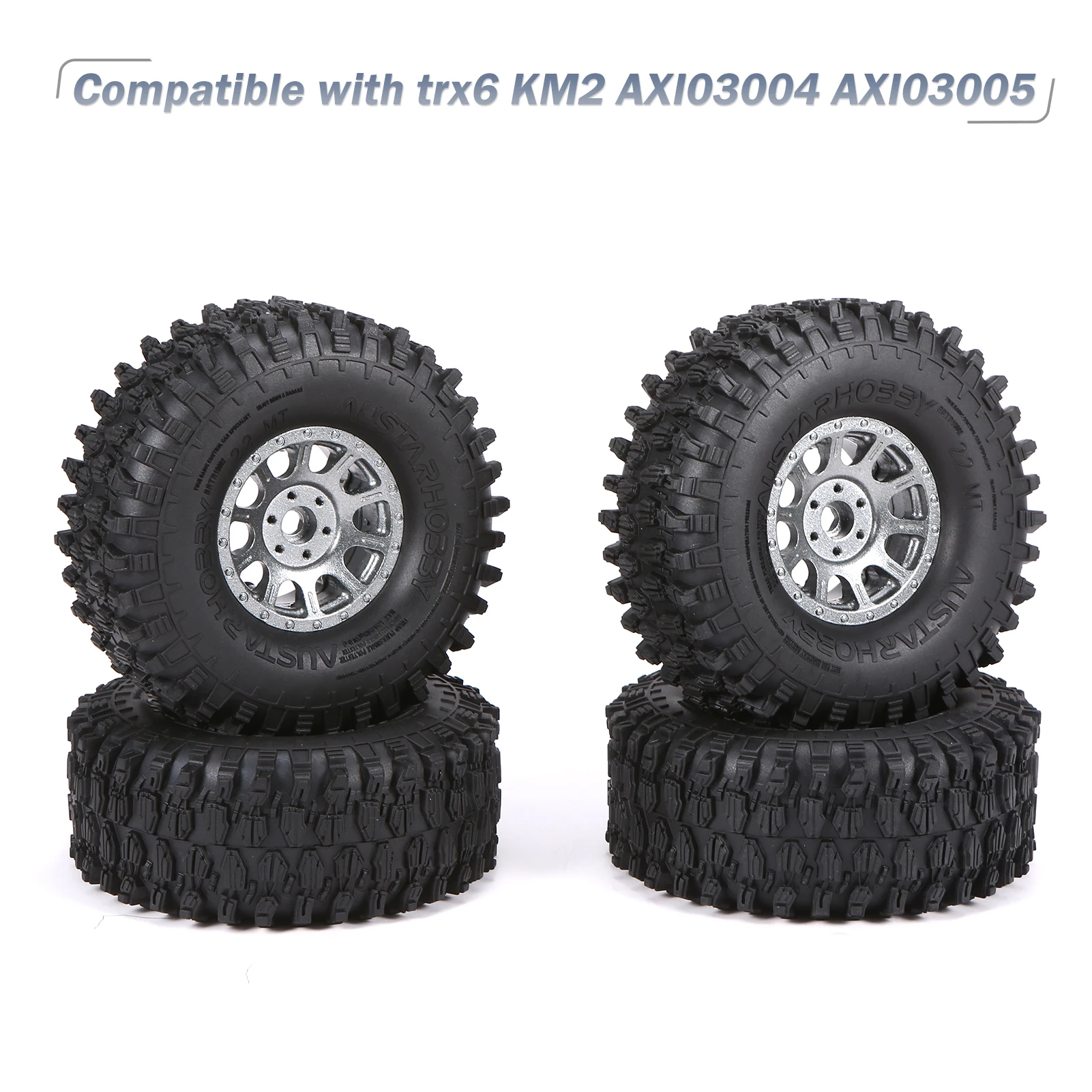 

4 шт. AUSTAR 7021 + 2018GL радиоуправляемые шины 125*50 мм металлический обод колеса резиновая шина для радиоуправляемого внедорожника Багги для trx6 KM2 ...