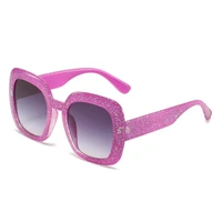 2021 fashion oversized square sunglasses women retro candy color gradient eyewear men shades uv400 glitter sun glasses