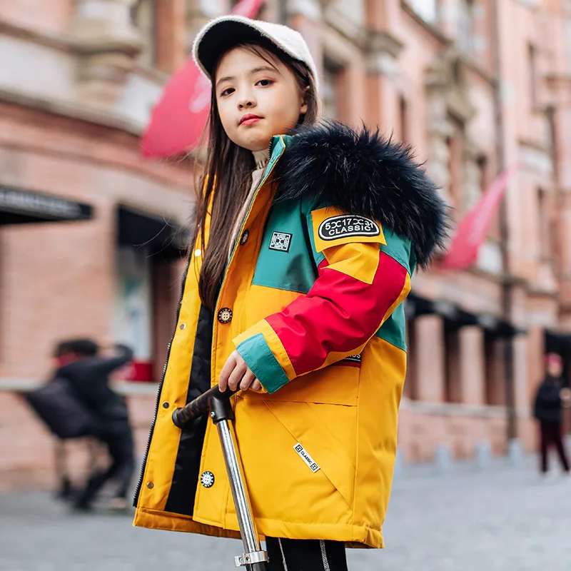 Chaqueta de plum&oacute;n de pato para ni&ntilde;o y ni&ntilde;a, abrigo grueso de invierno, Parka, traje de nieve, 5-14 a&ntilde;os-5