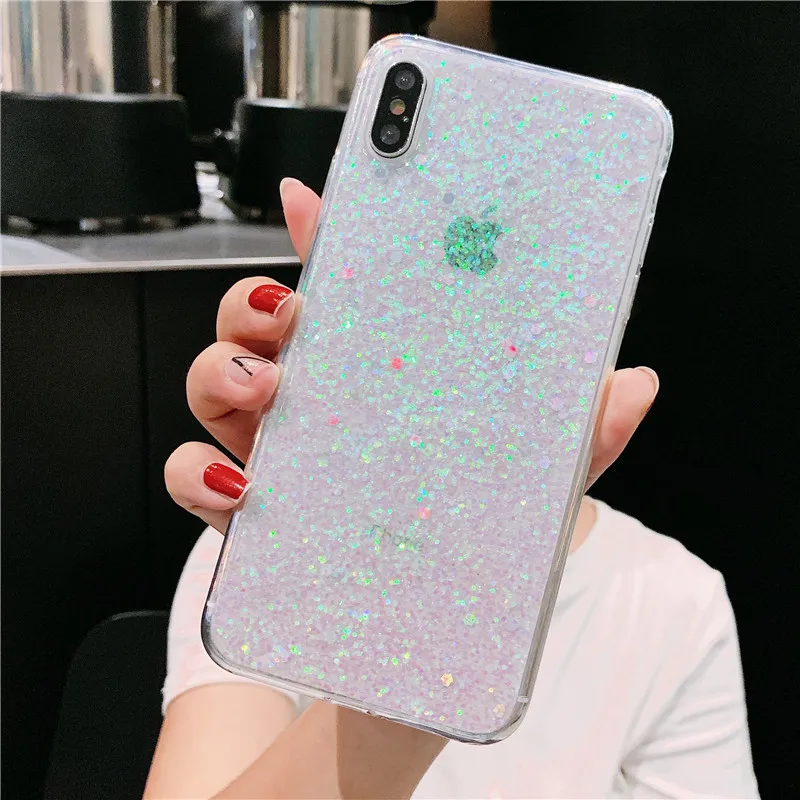 Мягкий прозрачный чехол с блестками для huawei P20 Lite P30 Pro mate 20 V20 V30 Y6 Y7 Y9 2019 Honor