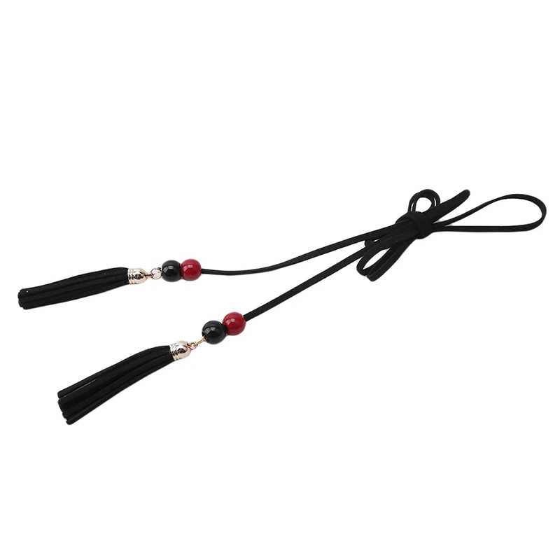 

Belts For Women Black PU Leather Waistbands 2021 New Fashion Elegant Ladies Dress Strap Tassel Chain Belt