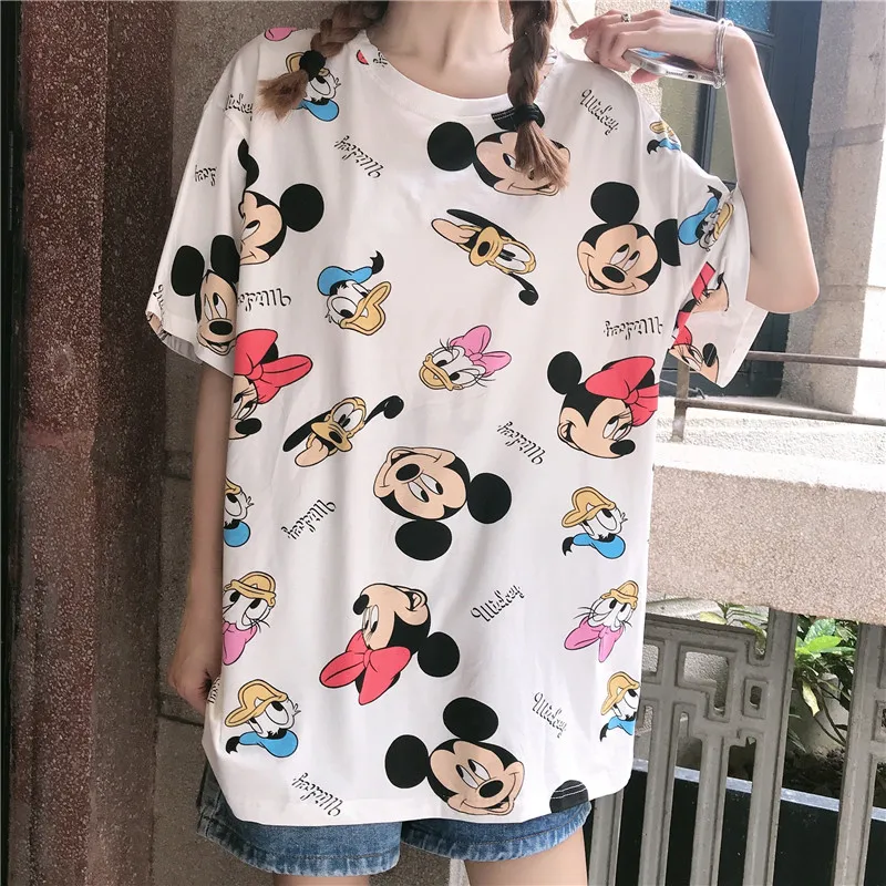 Женская свободная футболка с коротким рукавом белая Повседневная большого