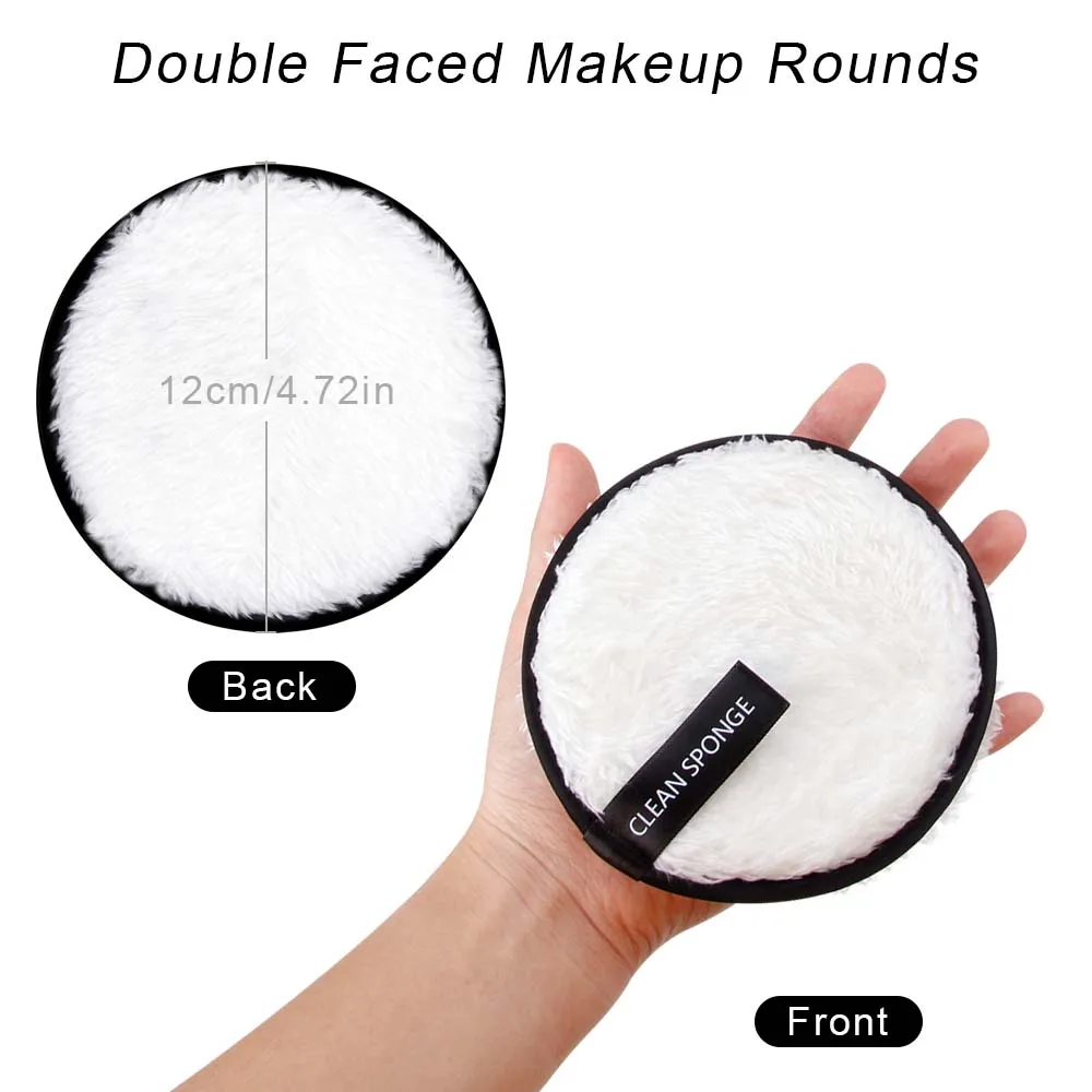 

Makeup Remover Reusable Puff Cotton Pad Skin Microfiber Facial Care Towel Wipes Washable Cottons Face Cleansing Double layer
