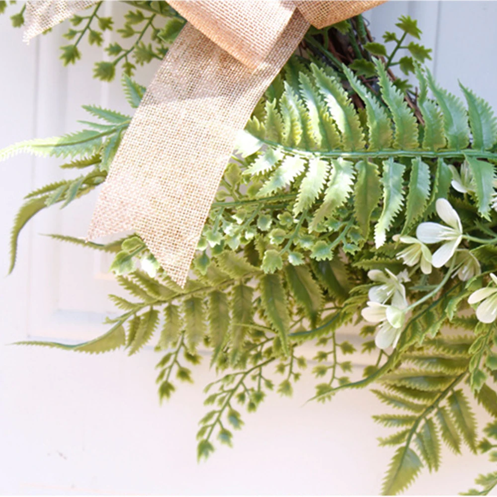 

Round Artificial Wreath Green Leaves For Door Wall Window Decoration Wedding Party Christmas Dcor 20 Inches