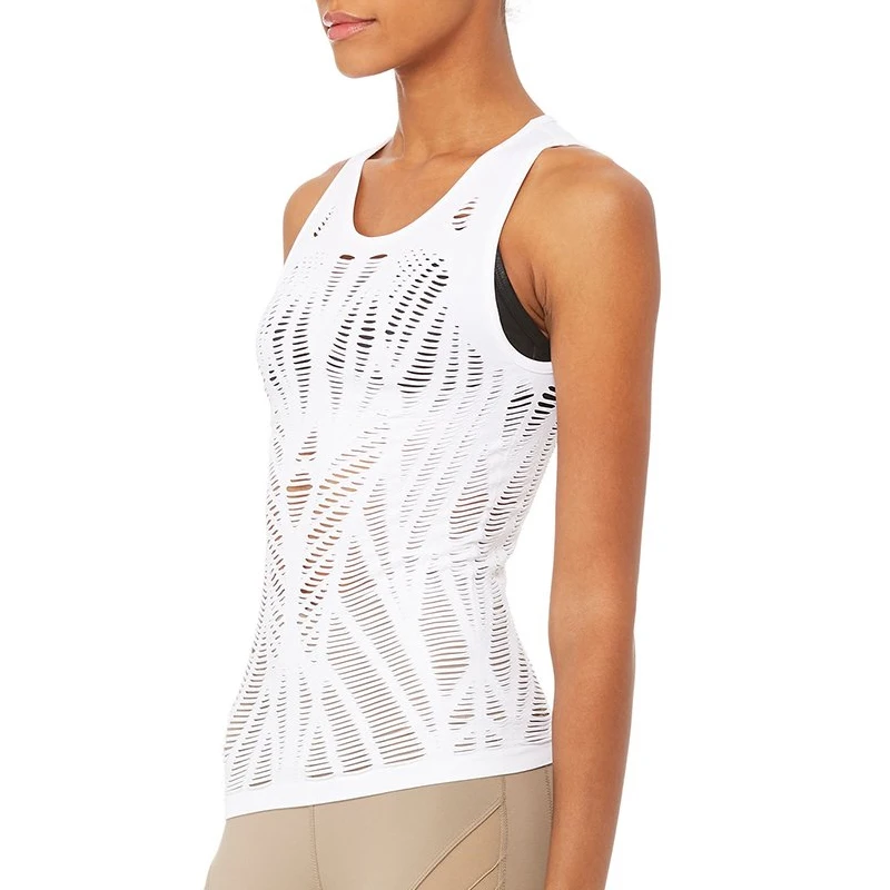 

R&W Sexy Hollow Aerobic Exercise Tight Sleeveless Tshirt Running Fitness Gym Tops Women Sports Yoga HIIT Fit Vest T-Shirts Ups