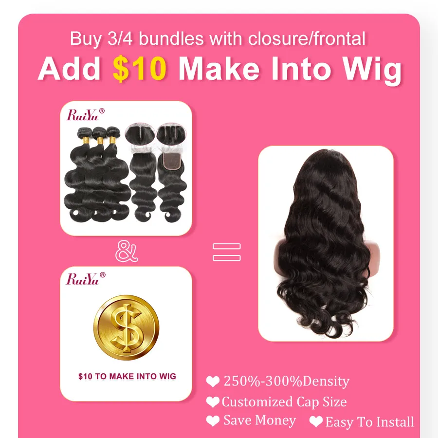 

RUIYU Body Wave Bundles With Closure 5x5 Lace Closure With Bundles Brazilian Hair Weave Bundles Remy Human Hair Bundles