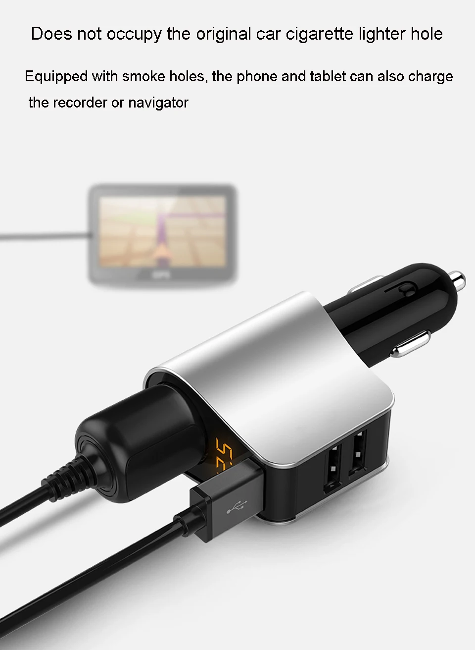 3.6A три USB Автомобильное зарядное устройство 3 порта ЖК-дисплей 12-24 в прикуриватель быстрое автомобильное зарядное устройство адаптер питания аксессуары