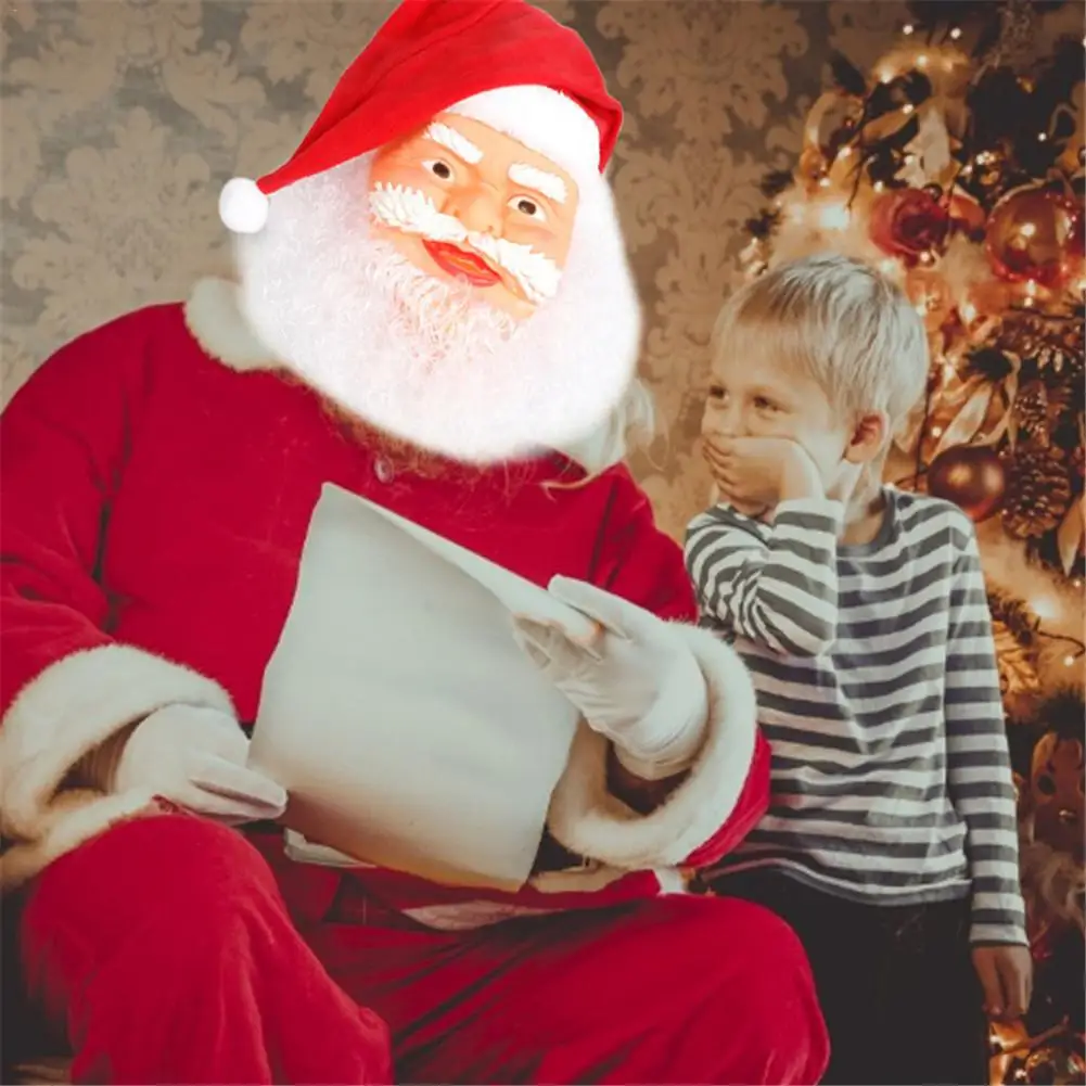 Маска Санта Клауса Реалистичная латексная маска на все лицо забавный реквизит