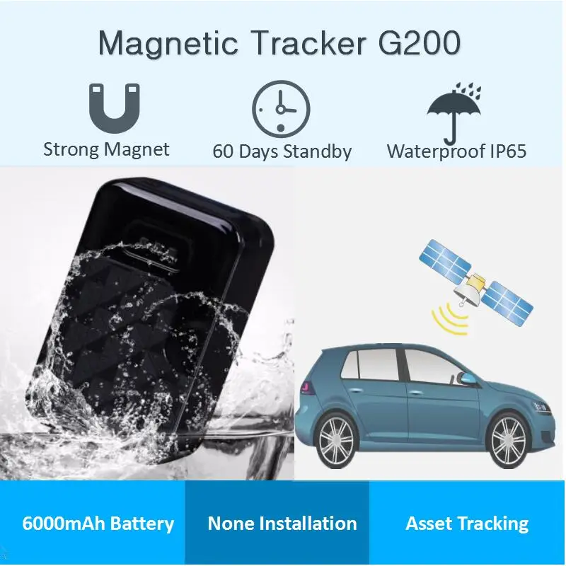 Беспроводной автомобильный GPS-трекер G200, Супер Магнитный Водонепроницаемый Автомобильный GPRS-локатор, 60 дней в режиме ожидания, отслеживани...