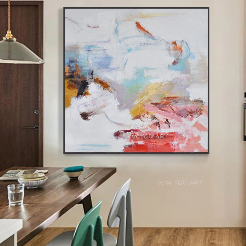 

Abstract Pink Canvas Painting Wall Art Impression Poster Wall Picture for Living Room Bedroom Decor Scandinavian Posters