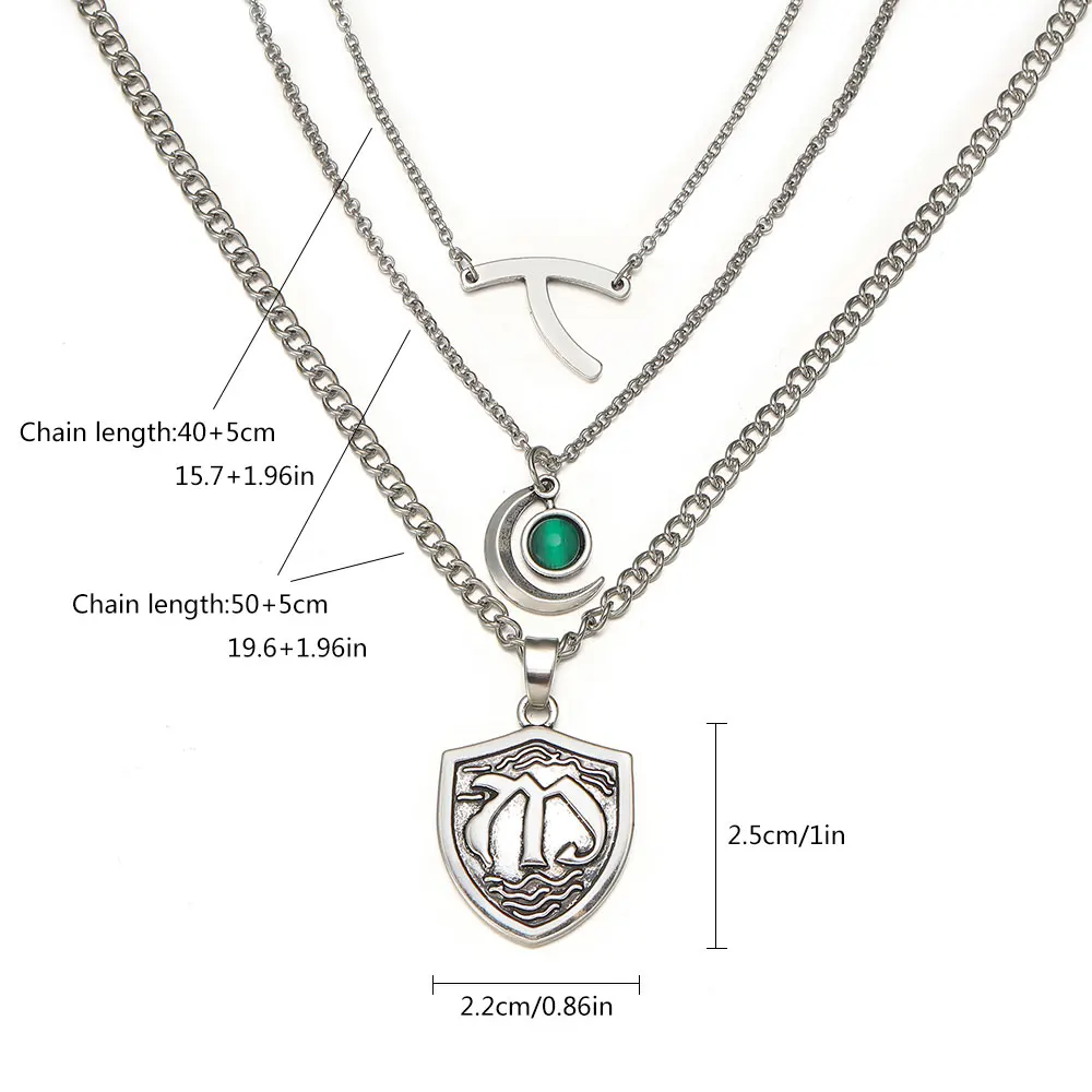 

Hope Mikaelson Legacies Layer Necklace Family Crest Pendant Wishbone Necklace Women Cosplay Jewelry Wish Pendant Clavicle Chain