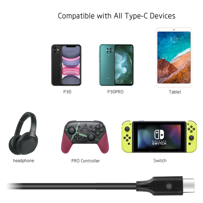 3 в 1 кабель для быстрой зарядки 8 м Тип C USB зарядное устройство передачи данных