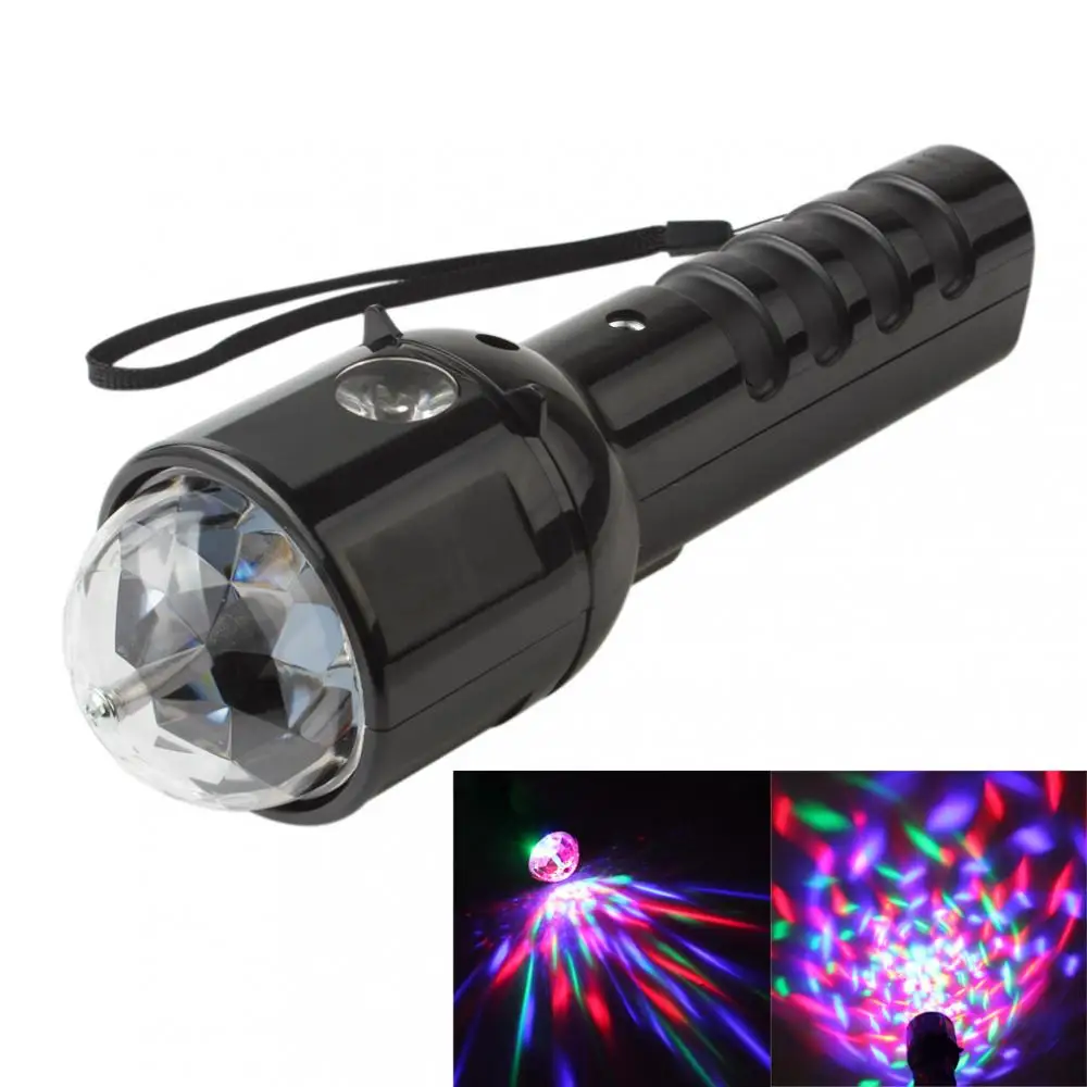 

W510 Dj Bar Torch Laser Machines Disco Light Stage Lamps Colorful Crystal Dual Use LED Flashlight with 3W RGB Stage Light