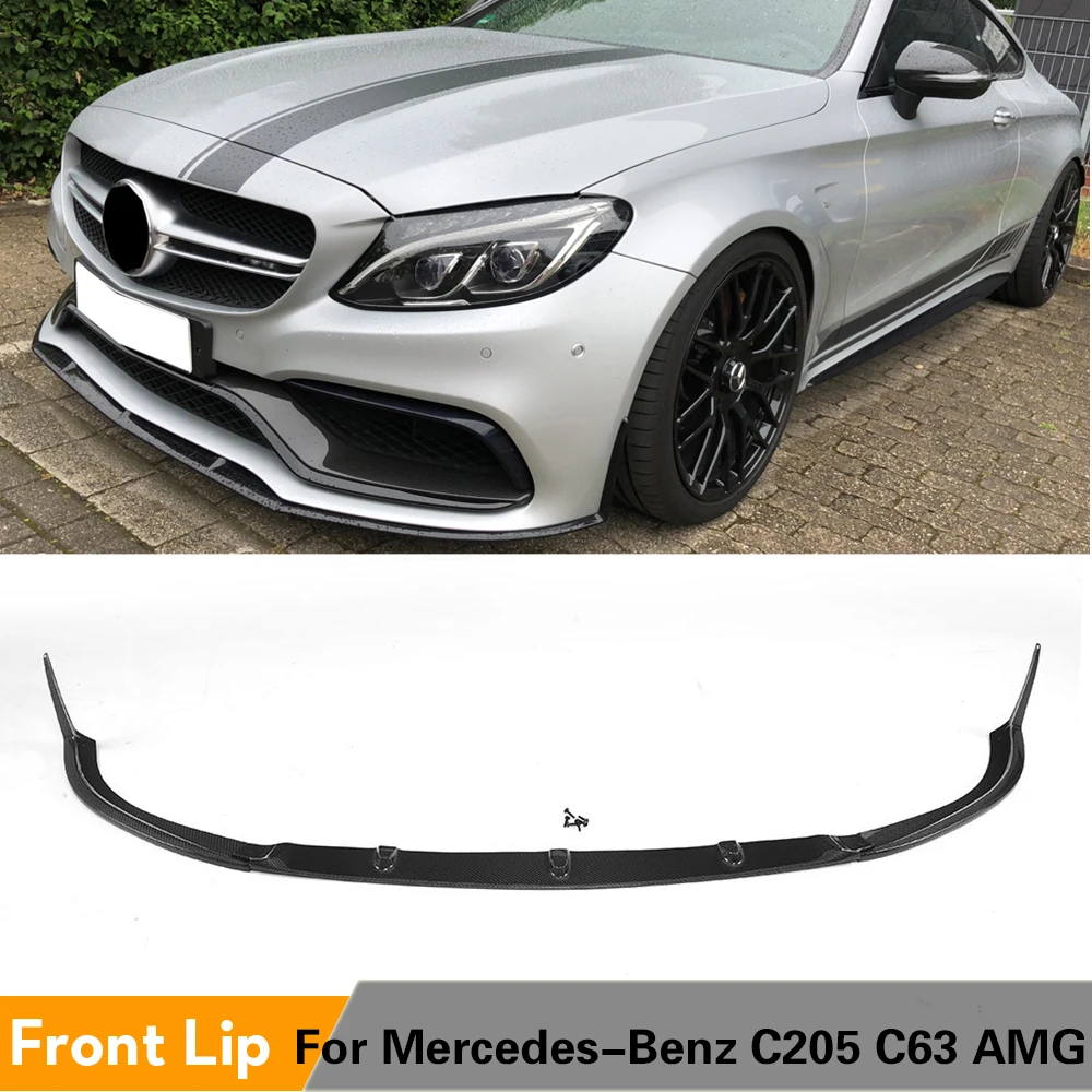 Карбоновое волокно передний бампер спойлер разветвители для Mercedes Benz C Class C205 C63 AMG S