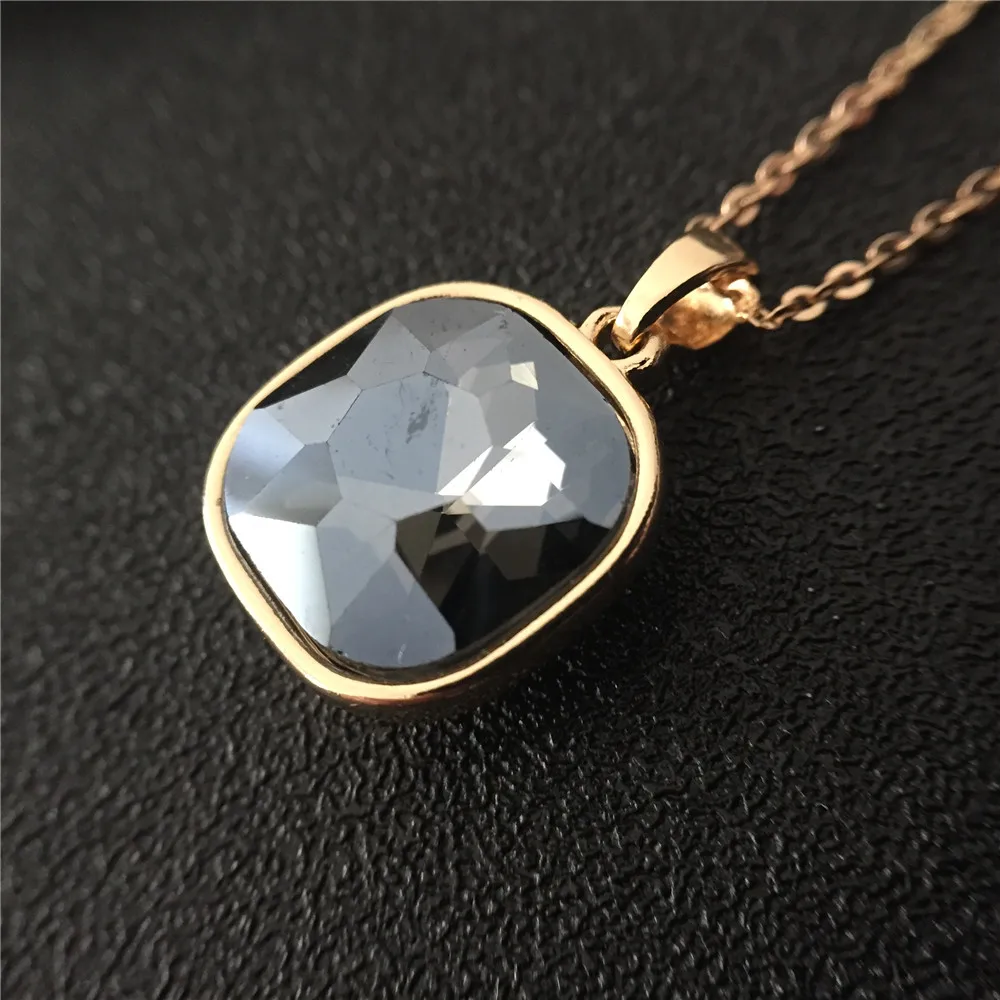 Женское Ожерелье с квадратным кулоном из смолы украшение для невесты свадебные