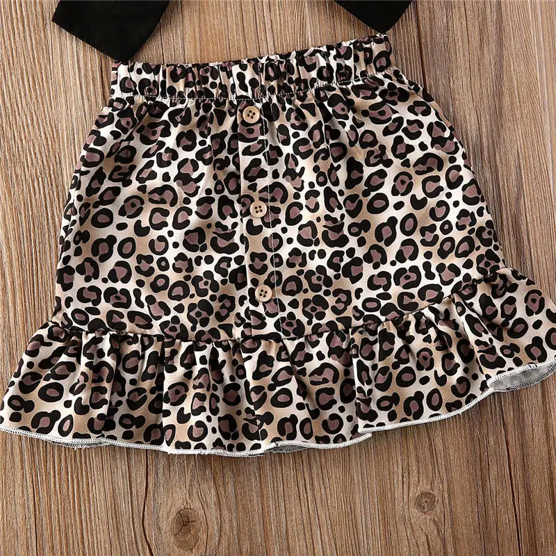 Комплект летней одежды для маленьких девочек черный топ с открытыми плечами и