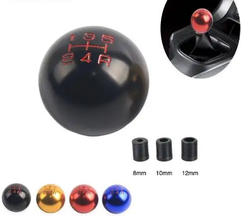 5 скоростей Универсальный алюминиевый чистый черный круглый шариковый рычаг