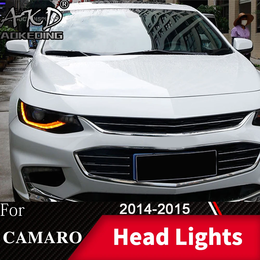 

Head Lamp For Car Chevrolet Camaro 2014-2015 Headlights Fog Lights Day Running Light DRL H7 LED Bi Xenon Bulb Car Accessory