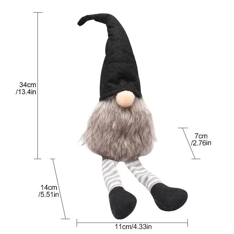 2020 Christmas Handmade Swedish Santa Gnome Doll Ornaments Black Hat Figurine Tree Hanging Decorations，Elf Toys | Дом и сад