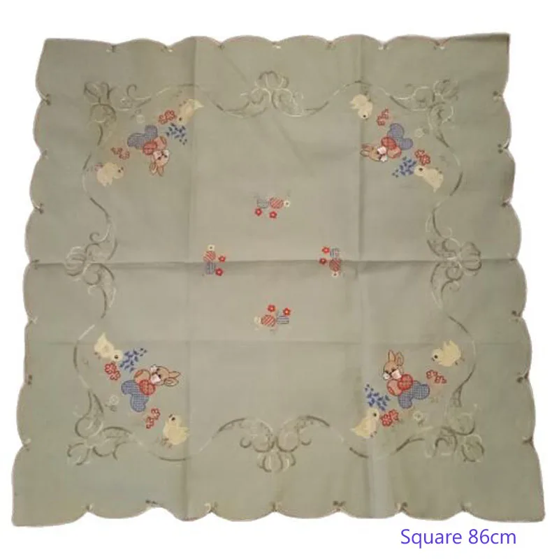 

Modern Green satin Tablecloth transparent lace square tea dining Table Cloth Cover mantel Nappe kitchen hotel Easter party Decor