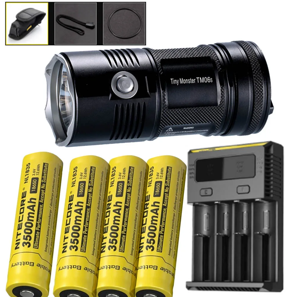 NITECORE 4000 люмен TM06S CREE светодиодный фонарик U3 водонепроницаемый без 18650 фонарь для