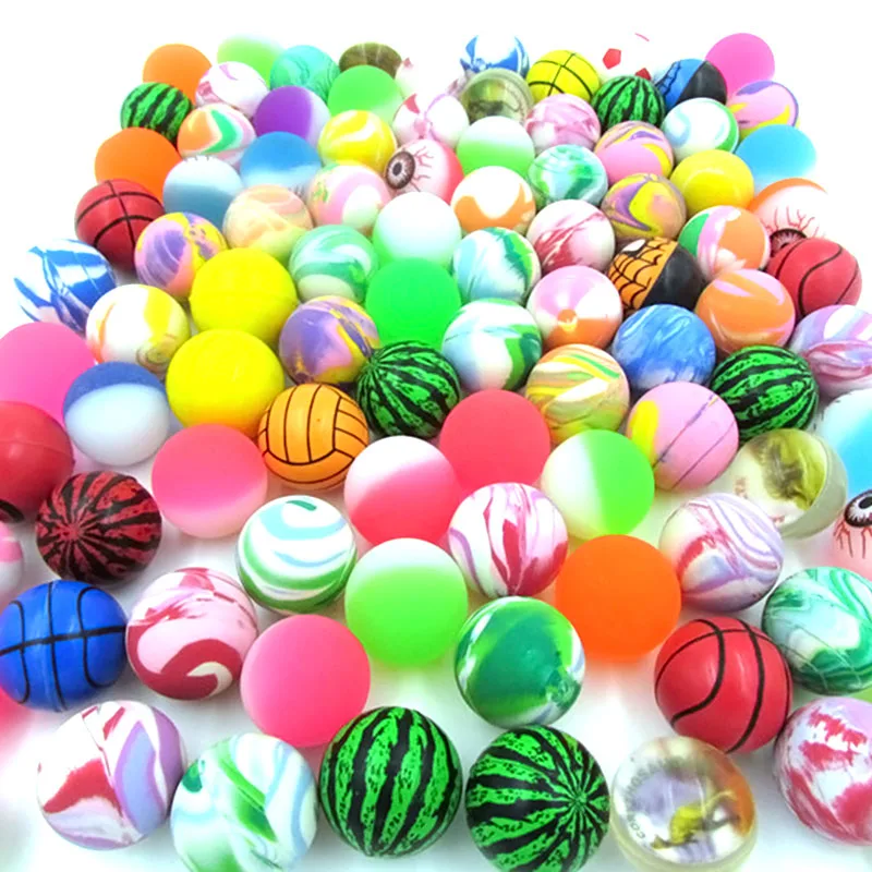 

10pc/Lot 27mm Mixed Elastic Ball Wholesale Twisting Egg Color Machine Special Ball Rubber Kids Toys Bouncy Accessories