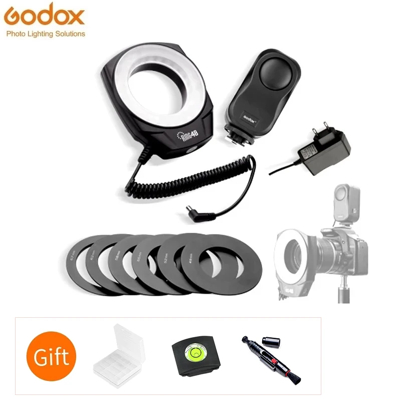 

Godox RING48 Macro Ring LED Light Flash 5500K 49, 52, 55, 58,62,67mm compatibile con fotocamere DSLR per Macro, medico, scientif