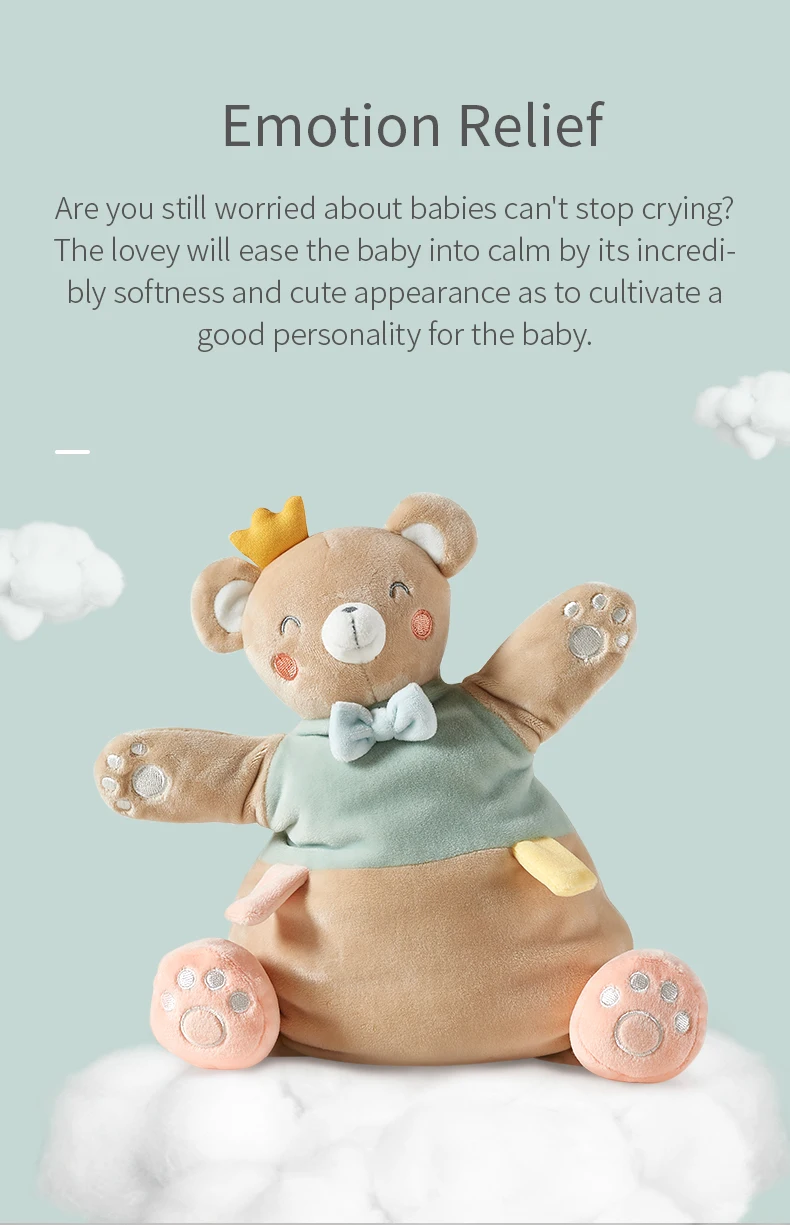 BabyGo детское успокаивающее полотенце, мягкая плюшевая комфортная игрушка, спящий артефакт, животное, медведь, слон, комфортная Детская кукла, игрушка