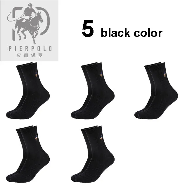 5 pairs of black PIER POLO Cotton Sock Warm High Quality Men Dress Socks Calcetines Hombre Socks Business Winter Men gifts size39-44 sokken 5pair - Цвет: 5 pairs of black