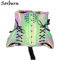 sorbern customized corset women reflective studs punk styles lace up slim fit women sm crosets steel bonings underbust