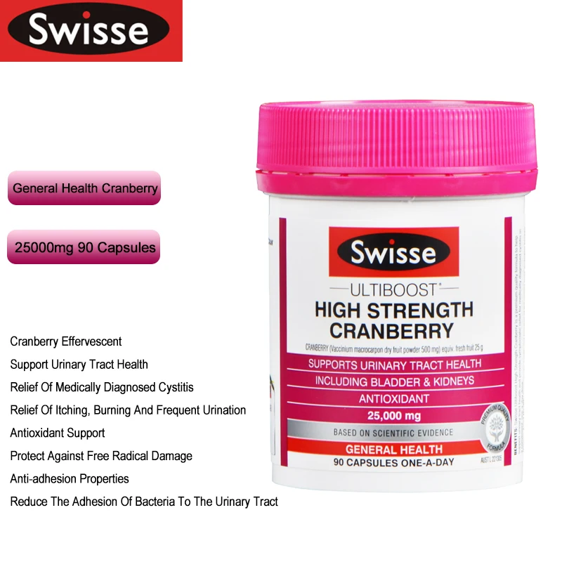 

Swisse Cranberry 25000mg 90Capsules Support Women Urinary Tract Health Symptomatic Relief Recurrent Cystitis Frequent Urination
