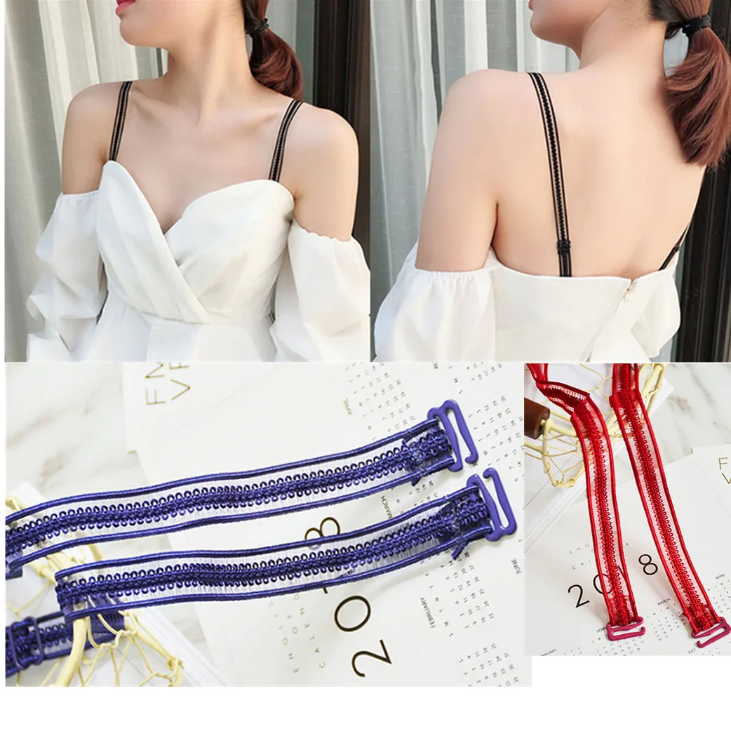 

1pair Casual Bra Straps Invisible Hollowed Lace Flower Double Shoulder Straps Antiskid Novel Bra Shoulder Strap
