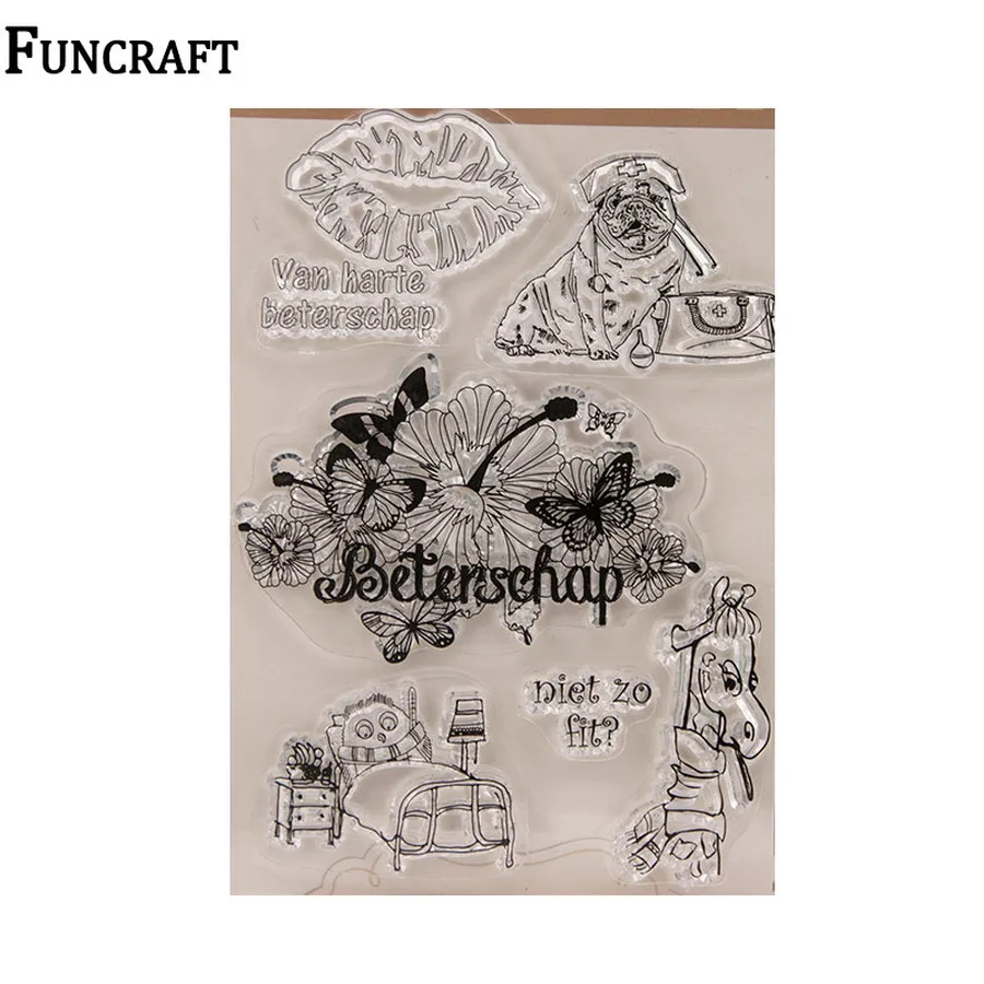 1 лист штампы из прозрачной резины для скрапбукинга | Дом и сад