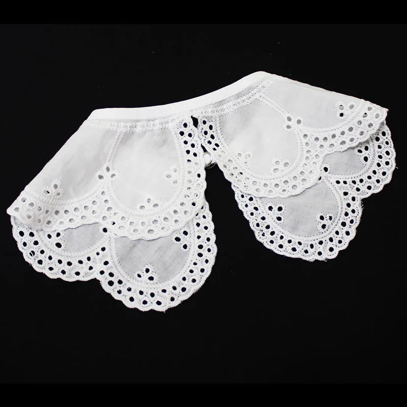

Hollow Fake Collar Embroidered Flowers Fake Collar Cotton White Shawl Doll False Collar Decorative Shirt Collar Detachable Shawl