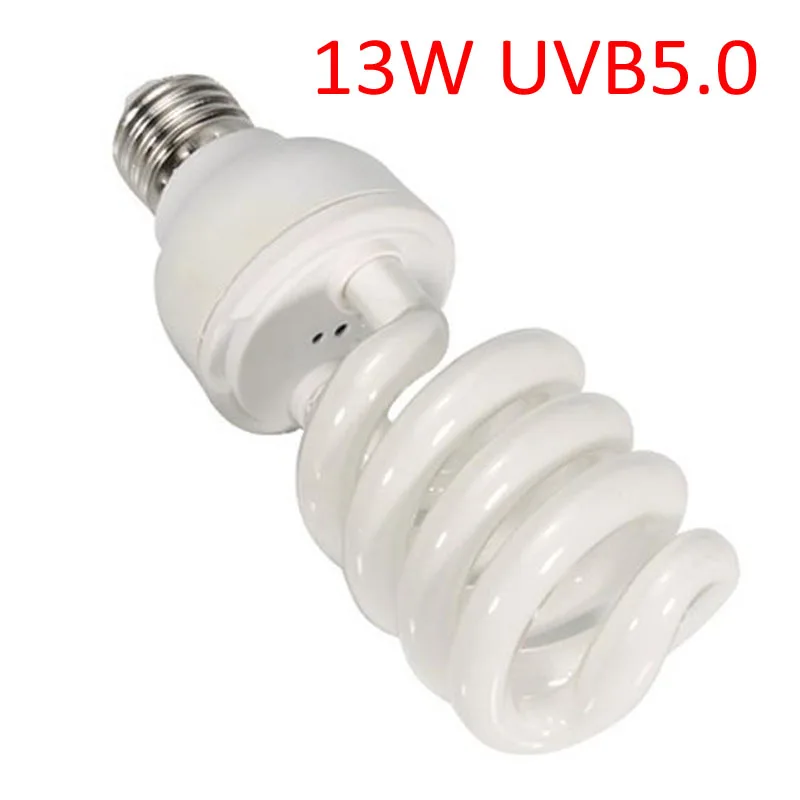 UVB5.0 13w E27 ультрафиолетовый светильник лампочка 5,0 10,0 ультрафиолетовых лучей спектров 13 Вт 26 Вт ПЭТ свет для рептилии светящаяся лампа Дневной светильник лампочка Для черепаха рыбы амфибии - Цвет: UVB5.0 13w