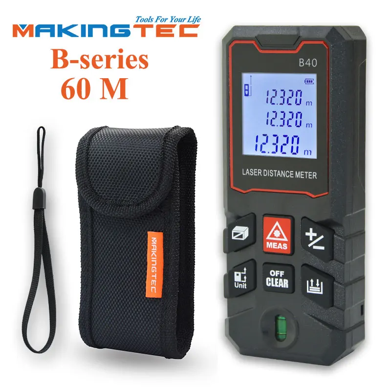 

MAKINGTEC Laser Distance Meter 40-100M Laser Rangefinder Electronic Roulette Digital Trena Laser Tape Range Finder Measure Tools