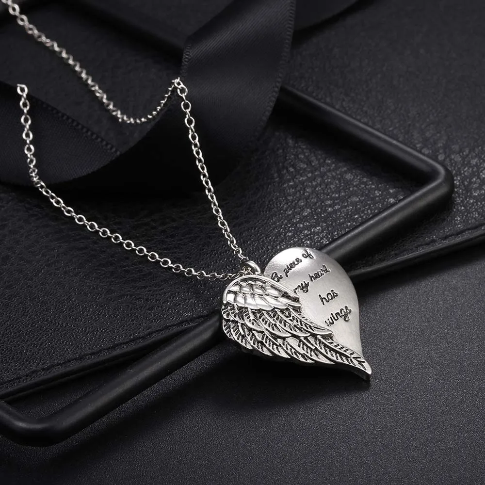 2020New Любовь Сердце крылья шаблон кулон ожерелье элегантные Whisper Angel женщины семья