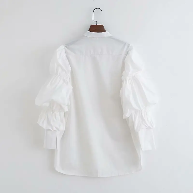 Fashion New Europe and the United States fashion lantern sleeve shirt QQ48-753 |