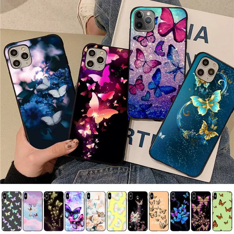 

Yinuoda Butterfly Pattern Phone Case for iPhone 11 12 13 mini pro XS MAX 8 7 6 6S Plus X 5S SE 2020 XR case
