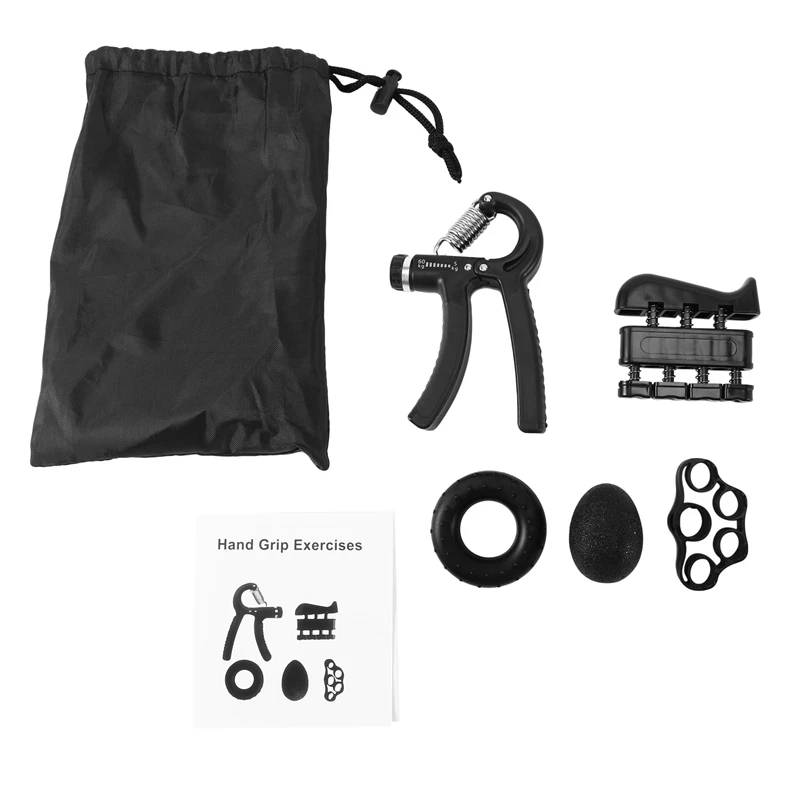 

Gym Fitness Adjustable Hand Grip Set Finger Forearm Strength Muscle Recovery Heavy Hand Gripper Exerciser Trainer