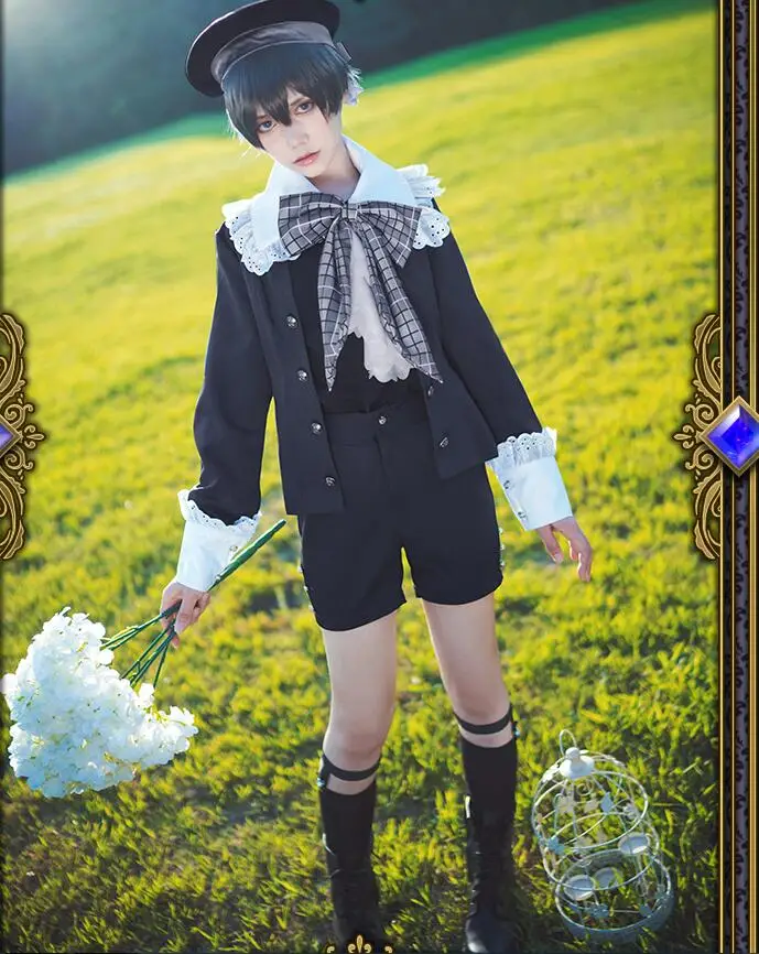 

Anime Black Butler Twin Ciel Phantomhive childhood Cosplay Costume uniform costumes halloween costumes for women/ men adult size