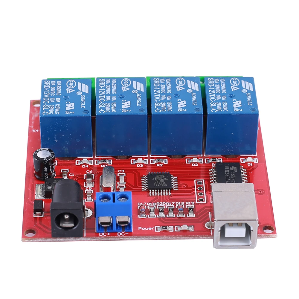 DC 12V 4Bit переключатель USB контроллер 4CH триггерный релейный модуль 4 канальный