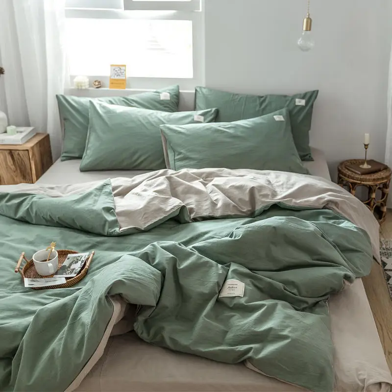 Минималистичный хлопковый пододеяльник однотонное постельное белье однотонный