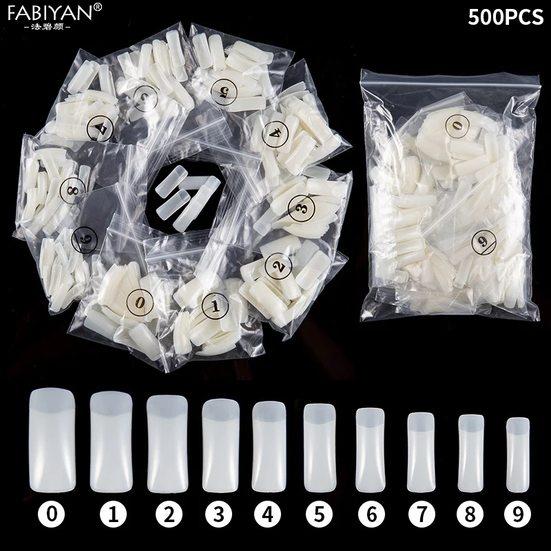 500 шт. половинные покрытия натуральный цвет акриловый УФ гель французские