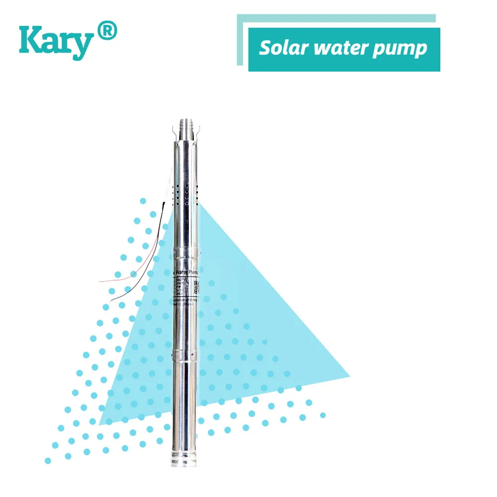 

Kary ultra slender solar pump 2 inches submersible bore pump 24v dc high pressure water pump