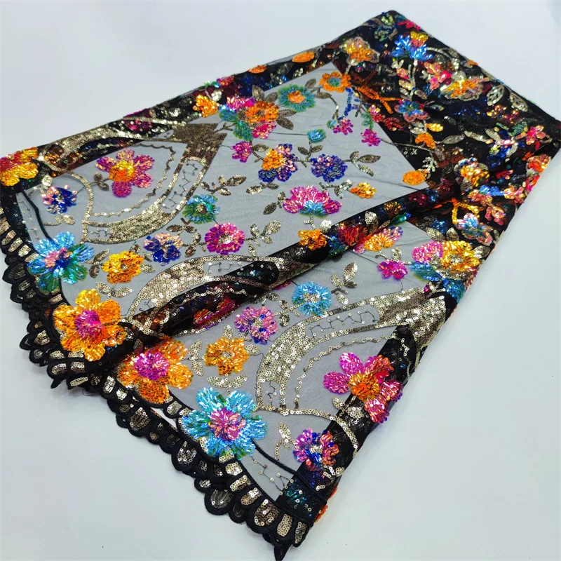 

Новейшая африканская гипюровая сетчатая кружевная ткань 2022, высококачественное кружево, французская сетчатая кружевная ткань с красочным...