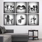 Картины на холсте Диснея, исчезающие постеры Микки и Минни и черно-белые принты, настенные картины для декора комнаты и дома