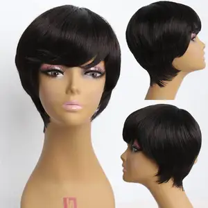 Amir синтетические Короткие парики для афро-американских женщин, черные, коричневые цвета, прямые волосы, парик с челкой, короткие волосы